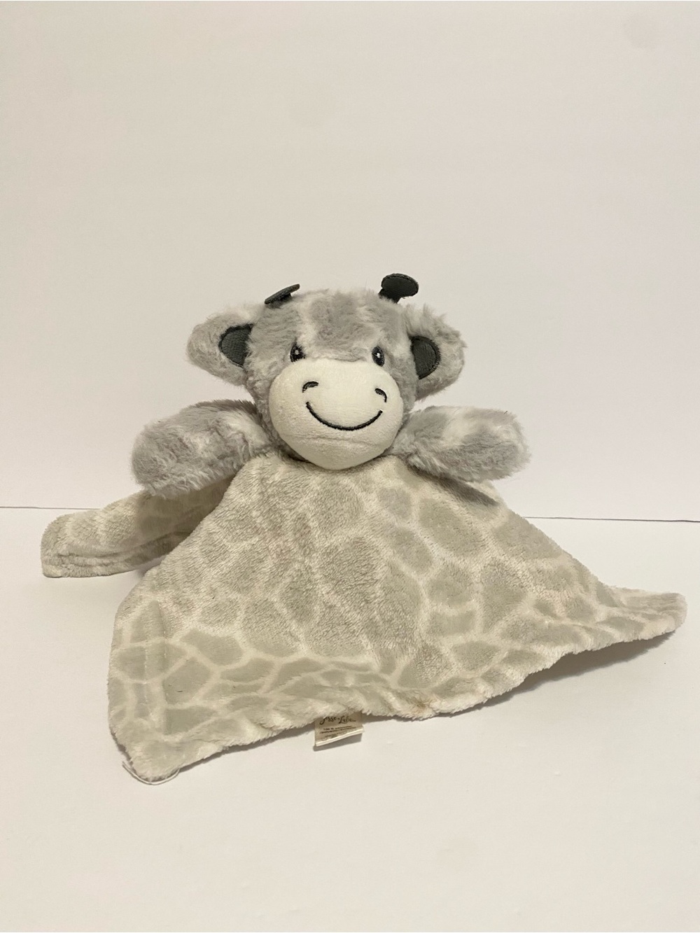 Jesse & Lulu Giraffe Baby Lovey Gray Polka Dot Spots Security Blanket Boy Soft